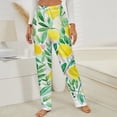 thumbnail image 3 of Watercolor Lemons Leafy Design Winter Female Pants Flannel High Waist Women Pants Lady Warm Straight Leg Plush Trousers, 3 of 7