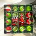 thumbnail image 1 of Christmas Decorations 3cm 24 Painted Matte Plastic Christmas Set Ornaments Pendant, 1 of 9