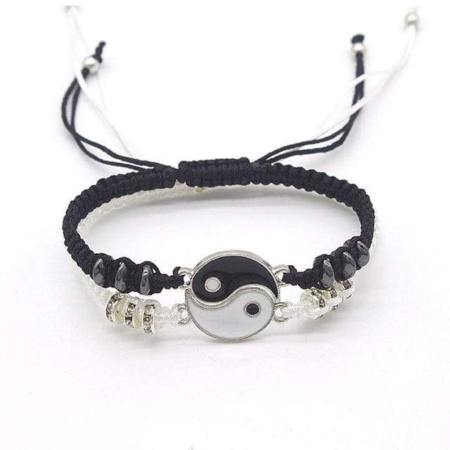 Pulseras De Mejor Amigo Yin Yang Para 2 Pulseras De Cordón Ajustable Yin Yang A Juego Para Relación De Amistad Regalo De San Valentín Minnieouse AP006140-01