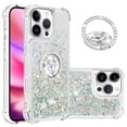 thumbnail image 1 of Funda para iPhone 16 Pro con Brillo Líquido Flotante, Purpurina, Parachoques y Anillo Giratorio Soporte, 1 of 5
