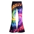 thumbnail image 5 of Girls Pants Size 10 Flare Dress Pants Rock Guitar Music Note Print Flare Pants, High Waist Stretch Retro Bell Bottom Stage Performance Bootcut Trousers Back To School Clothes Multicolour, 5 of 5