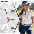 thumbnail image 5 of COEQINE Women 1/4 Zip Golf Shirts for Valentine's Day Quick Dry Fit Workout Short Sleeve Tennis Activewear Pink Heart Print Golf Polo Shirt Pullover Moisture Wicking Athletic Tops, XS, 5 of 7