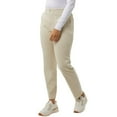 thumbnail image 2 of 32 Degrees Womens Knit Stretch Elastic Waist Twill Pant (Tan, L), 2 of 8