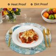 thumbnail image 4 of Teal Jellyfish Coastal Round 15 Inch Placemats Set of 8, Summer Beach Coral Nautical Ocean HeatResistant Non Slip Place Mats for Dining Table, Wipeable Braided Kitchen Table Mats for Housewarming, 4 of 9