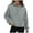 Grey, variant on UJNDER Women's Zip Up Hoodies Solid Color Pullover Long Sleeve Casual Loose Fit Black M