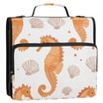 thumbnail image 5 of FORMRS Zipper Binder with Shoulder Strap 2-inch Ring 500 Sheet Capacity File Bag, Orange Seahorse, 5 of 5