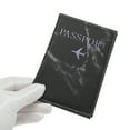 thumbnail image 3 of Unique Bargains 1 Pc Passport Holder Marble Pattern Airplane Passport Sleeve Black, 3 of 5