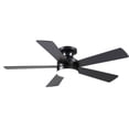thumbnail image 2 of PHORUS 46" Modern Flush Mount Ceiling Fan with Light,Black Low-Profile Design, 5 Reversible Blades, Quiet Motor with 6 Speeds, 3-Tone LED Lighting, Indoor & Covered Outdoor, 2 of 7