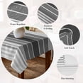 thumbnail image 5 of Gradient Grey Striped Table Cloth Waterproof Tablecloths, Simple Farm Stripes Minimalist Tablecloth Dining Table Cover for Kitchen Party Tabletop Outdoor, Rectangle Tablecloth 60x120 Inch, 5 of 9