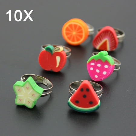 Childs Flower Ring - LANBOWO Day haansoft ceramic ring Flower ring size adjustable fruit ls children cartoon ring 水果款