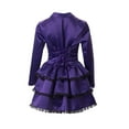 thumbnail image 3 of BLTIBY Women's Tuxedo Gothic Tailcoat Jacket Steampunk Vintage Gothic Victorian Coat Lapel Button Down Wedding Uniform Purple M, 3 of 4