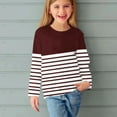 thumbnail image 5 of AherBiu Toddler Girl Tops Long Sleeve Striped Color Blocking Kids Shirts Crewneck Casual Fall Clothes Tunic, 5 of 6