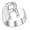 R, variant on Adjustable Letter Ring for Women Men - 26 Initial Alphabet Open Ring, Personalized Silver Statement Ring, Fashionable Couple Ring