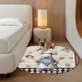 thumbnail image 2 of Vintage Gnomes Round Area Rug 7Ft Washable Circle Rugs for Dorm Laundry Room, Black Red Checkered Retro Art Non-Slip Carpet Floor Mats Indoor Outdoor Carpet Runner Aesthetic Home Decor, 2 of 8