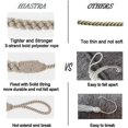 thumbnail image 3 of 2pcs Curtain Tiebacks Ropes, Decorative Handmade Tie Backs Curtain Holdbacks Holders Cord for Window Sheer Drapes Indoor Outdoor, Beige, 3 of 5