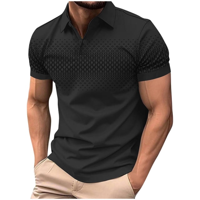 Camisas de Manga Larga para Hombres Suéter Cremallera Impresión Solapa Cuello, Blusa Casual para el Invierno