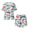thumbnail image 4 of Lsque Colorful Shark Women's Short-Sleeved Pajama Set - 2 Piece Soft and Lightweight Sleepwear Set-3X-Large, 4 of 9