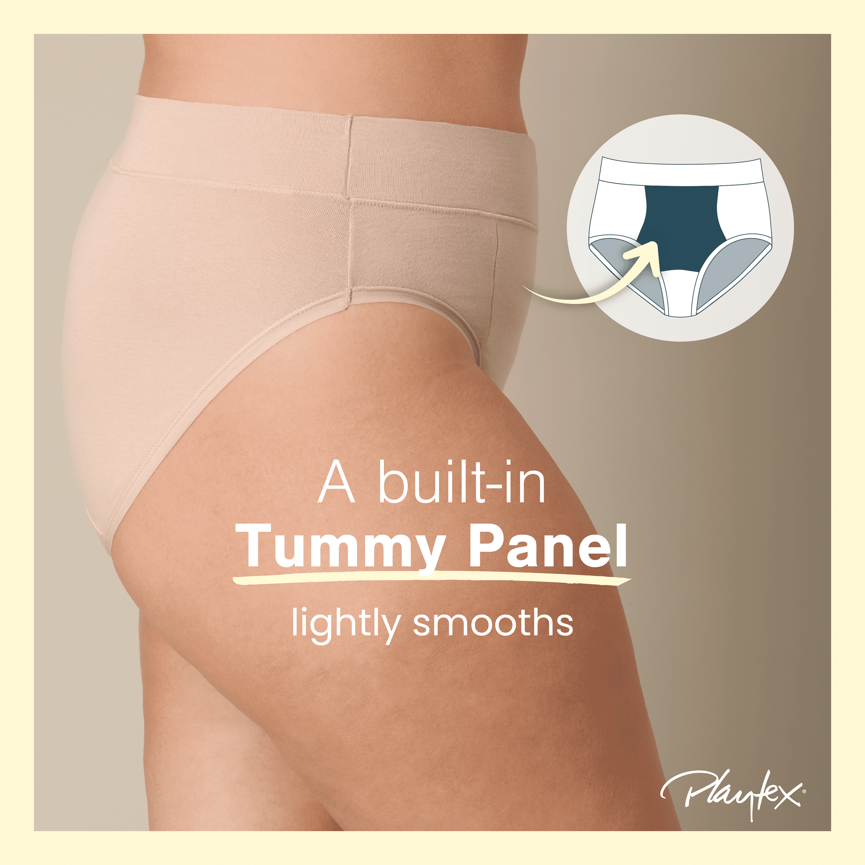 Playtex Women's Cotton Stretch Light Smoothing Underwear High-Leg Brief, 3-Pack