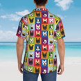 thumbnail image 6 of Balery Colorful Bulldog Print Men's Hawaiian Shirts Short Sleeve Beach Shirt Relaxed Fit Vacation Button Down Shirts-Large, 6 of 9