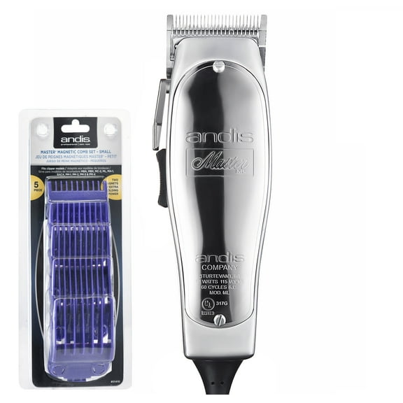 Andis Master ML Clipper #1557 5 pack Andis Nano DOUBLE Magnetic Comb Set #01410