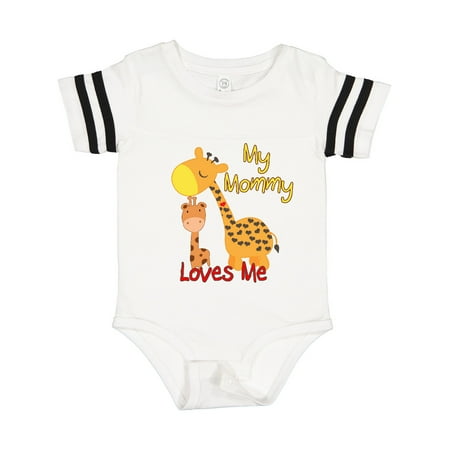

Inktastic My Mommy Loves Me Giraffe Gift Baby Boy or Baby Girl Bodysuit