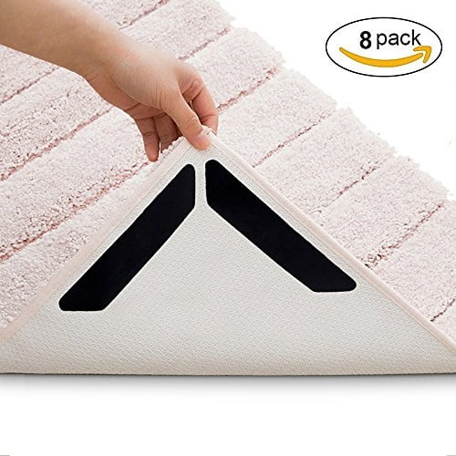 16/ pcs antid/érapant Anti /à friser Sticky Tapis Bouchons pour Les Coins et Les Bords Conlink Tapis Grippers Permet /à Votre Tapis en Place et Plat avec renouvelables Carpet Ruban Noir