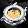 thumbnail image 6 of GUANQIN Relief Auspicious Tiger Inlaid Diamond Dial Automatic Self-Winding Mechanical Men Wrist Watch Business Stainless Steel Sapphire Crystal Waterproof Clock Luminous Day Date, 6 of 7