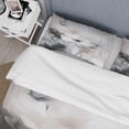 thumbnail image 4 of Designart "Grey Flowers Delicate V" Floral Bedding Covert Set - Traditional White Bed Set With 2 Shams, 4 of 6
