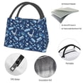 thumbnail image 4 of Yiaed Blue Bus Print Lunch box lunch bag Portable Insulated Lunch Box for Women Men Cooler Tote Bag with Front Pocket for Work Picnic Travel, 4 of 6