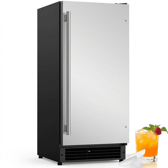 OUTBID 15" W Drainless Under Counter Ice Maker 22LBS Storage Bin Makes Crescent Ice A Free Standing and Built in Ice Maker for Home and Commercial Use ETL Approved No Drain Needed