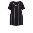thumbnail image 3 of Avenue Women's Plus Size Swing Panel Tunic Top Short Sleeve V-Neckline, Female, 3 of 4