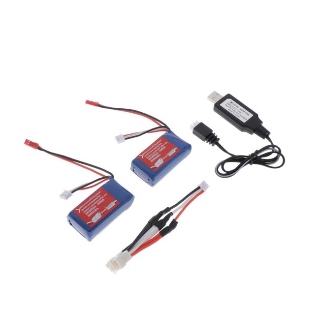 Vogacara Cable de cargador Usb de batería de 7,4 v 1100 mah para Wltoys RC piezas de coche accesorio Kits de construcción modelo