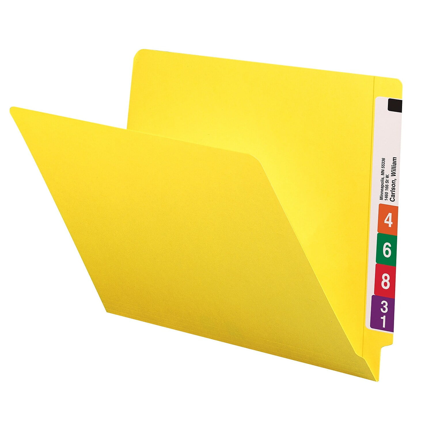 Smead 25910 Colored File Folders, Straight Cut, Reinforced End Tab, Letter, Yellow, 100/Box