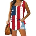 thumbnail image 2 of SELONE Red White Blue Womens Tank Tops Loose Star Striped Fashion Holiday Wear Outfits White XL, 2 of 5