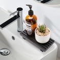 thumbnail image 5 of USTOP Bathroom Vanity Counter Organizer Riser, Water-Resistant Wood Sink Stand with Raised Feet, Compact Soap Tray Pedestal for Dispenser, Toothbrush, Kitchen & Home Decor., 5 of 7