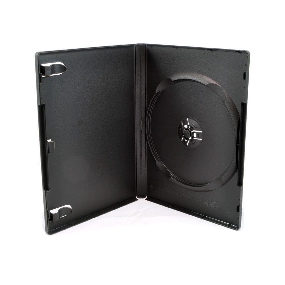 100 Pack Maxtek Standard 14mm Black Signle Disc DVD Cases with Outer
