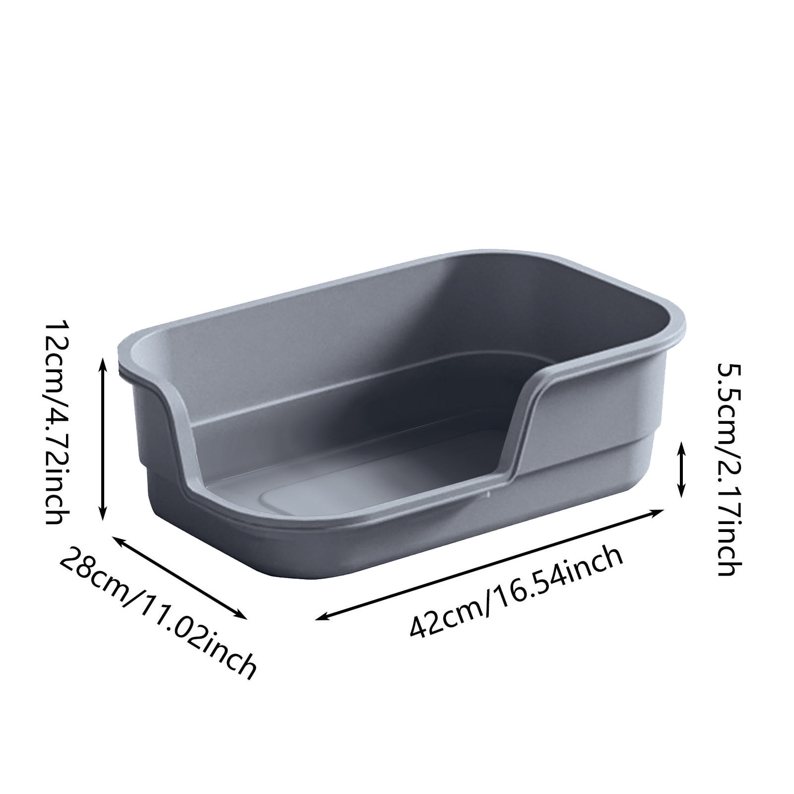 Semi Enclosed Cat Litter Box with High Sides, High Wall Low Entry Litter Box for Senior Cats, Durable Easy Clean Extra Large Cat Litter for Indoor Pet Potty