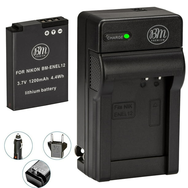 BM Premium ENEL12 Battery and Charger for Nikon Coolpix S9300, S9400