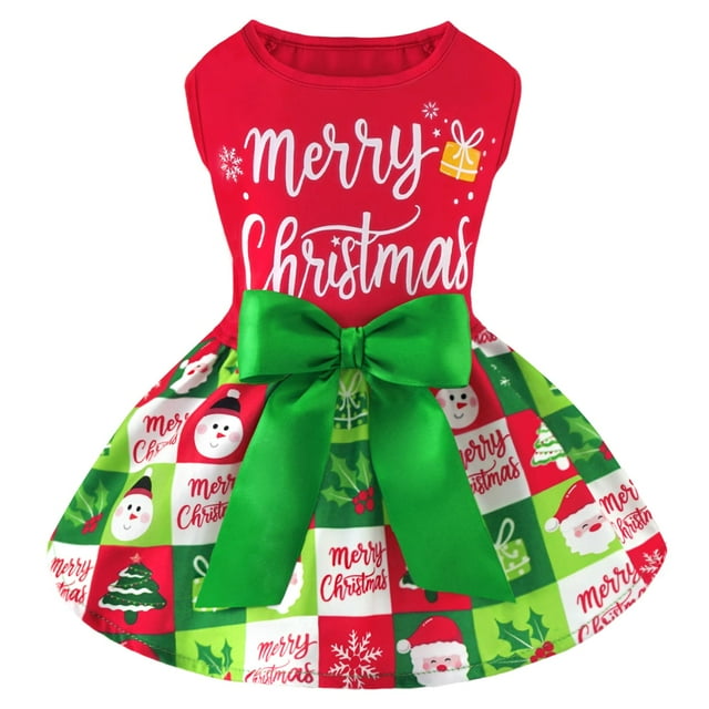 Vestido navideño para perros XPUDAC verde rojo XXS Small