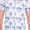 Blue Palm Trees Soft Pastel Gradient, variant on Navy Button Up Short Sleeve Dress Shirt, White Seagull, Size: 3X, Vacay Land