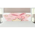 thumbnail image 1 of Feminine Headboard, Rabbit Bunny with Star Art for Birthday Celebrations Shower Theme, Upholstered Decorative Metal Bed Headboard with Memory Foam, King Size, Yellow Pink, by Ambesonne, 1 of 4