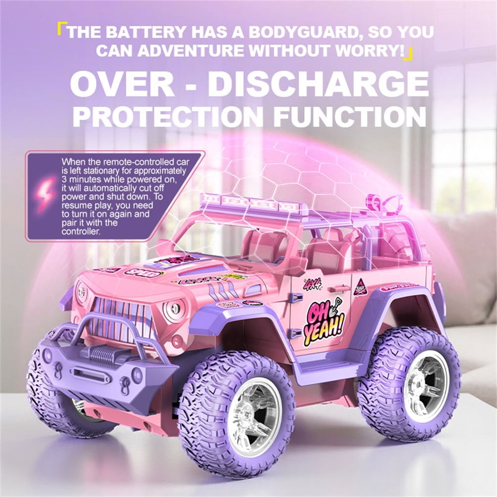 HNH 1:16 Pink RC Monster Truck, Off Road RC Cars for Girls Age 4-12 Birthday Gift