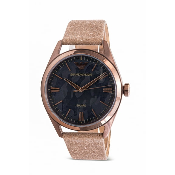 Emporio Armani Solar Powered Leather Mens Watch