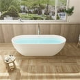 thumbnail image 4 of Ryder 69" Solid Surface Freestanding Oval Soaking Bathtub in Matte White, 4 of 20