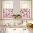 thumbnail image 4 of Christmas Kitchen Curtains and Valances Set, Rod Pocket Curtains Tier Farmhouse Window Curtains 36 Inch Length, Pine Tree Red Leaves Cone Poinsettia Stocking 3 Piece Kitchen Curtains Set, 4 of 6