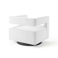 thumbnail image 4 of Pemberly Row Modern Performance Velvet Swivel Armchair in White, 4 of 9