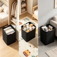 thumbnail image 6 of Linnome Cotton Linen Laundry Basket Foldable Large Capacity Clothes Hamper with Wood Handles Breathable Dirty Clothes Bin for Bedroom Bathroom Closet, 6 of 6