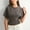 Dark Gray, variant on Morrtic Women's Round Neck T-Shirt with Waist Shaping β Short Sleeve Solid Color, Elegant & Gentle Spring/Summer Top WhiteοΌXS