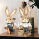 thumbnail image 2 of FELTECHELECTR 2 figuras de conejo de Pascua tejidas, estatuas de conejo, decoraciones de conejo, decoración del hogar, 2 of 7