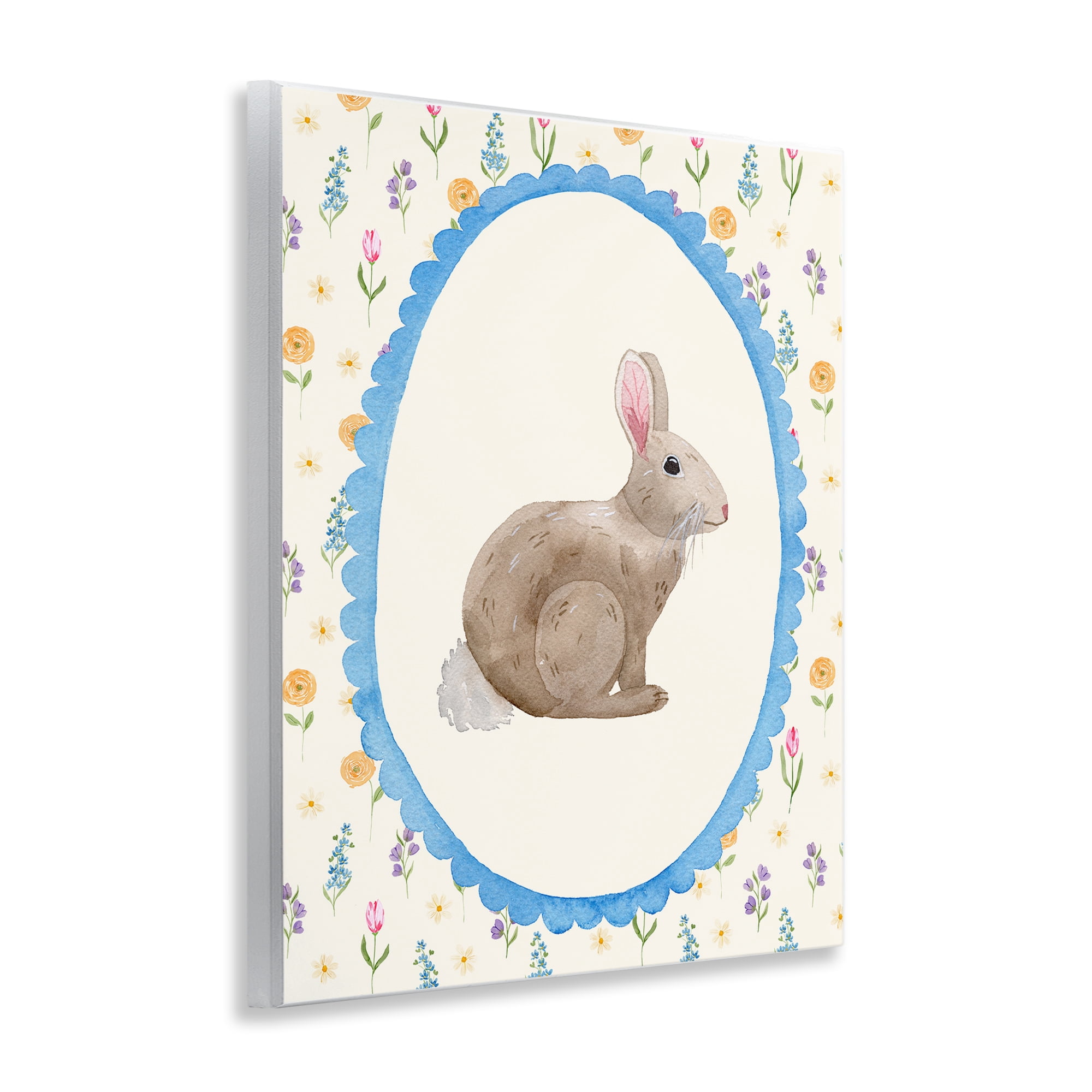 Stupell Industries Delicate Spring Bunny Florals Wall Plaque Art, design by Nina Jacobs